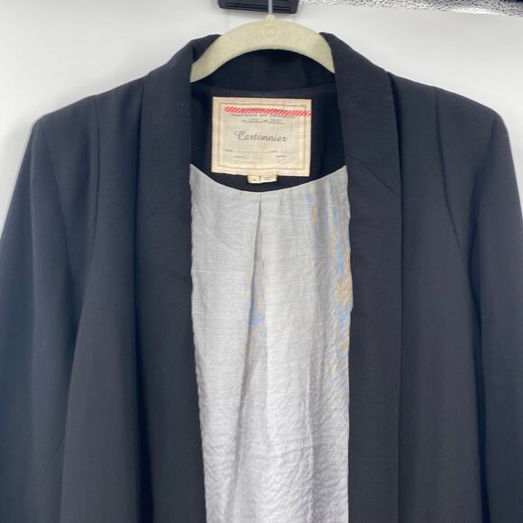 Anthropologie Cartonnier Cornerstone Director Open Front Blazer Black Medium - Picture 4 of 8